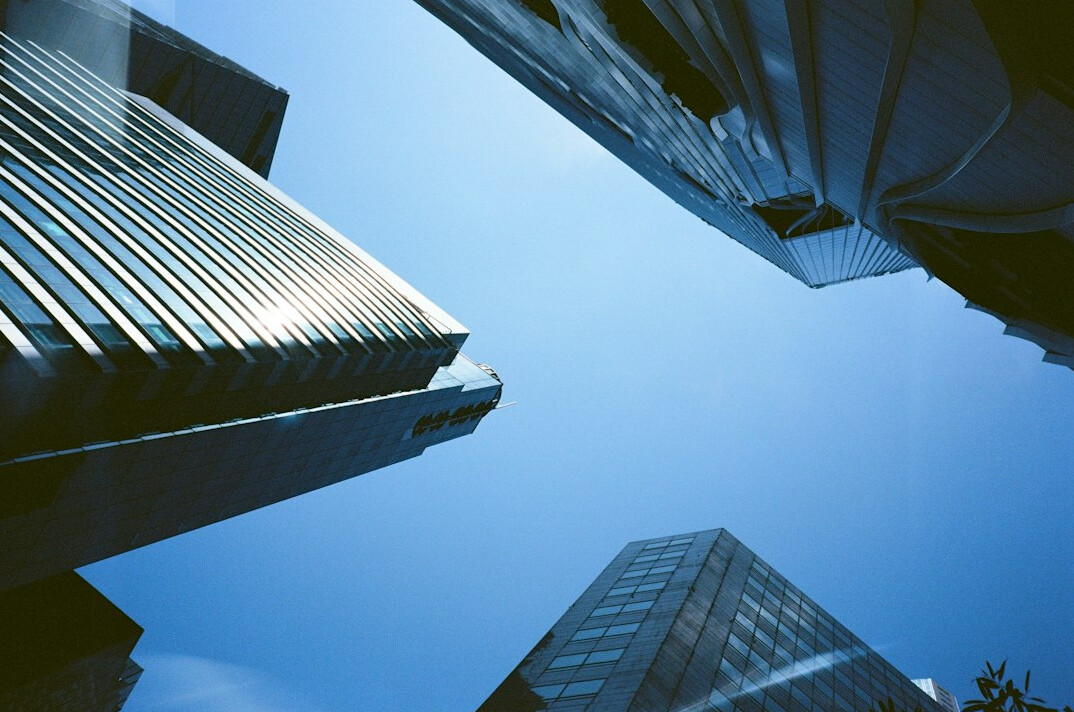 Modern media office building exterior